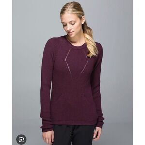 Lululemon "The Sweater The Better" Heathered Bordeaux Drama‎ Knit Pullover